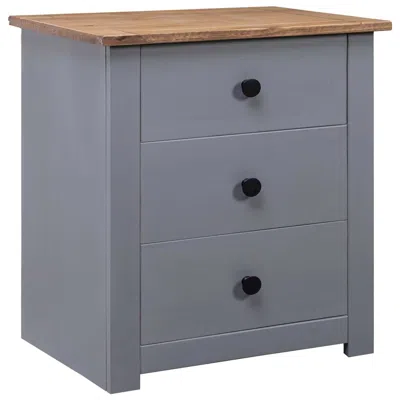 Vidaxl Bedside Cabinet Gray 18.1"x15.7"x22.4" Pinewood Panama Range