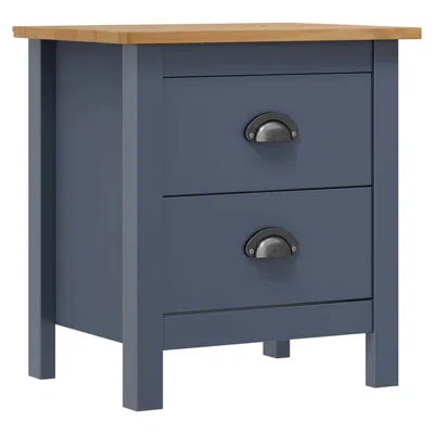 Vidaxl Bedside Cabinet Hill Gray 18.1"x13.8"x19.5" Solid Pine Wood In White