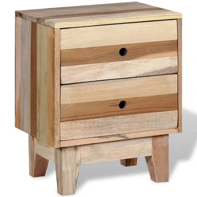 Vidaxl Bedside Cabinet Solid Reclaimed Wood, 244234 In Brown