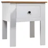 Vidaxl Bedside Cabinet White 18.1"x15.7"x22.4" Pine Panama Range