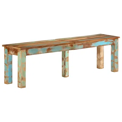 Vidaxl Bench 63"x13.8"x18.1" Solid Reclaimed Wood In Brown