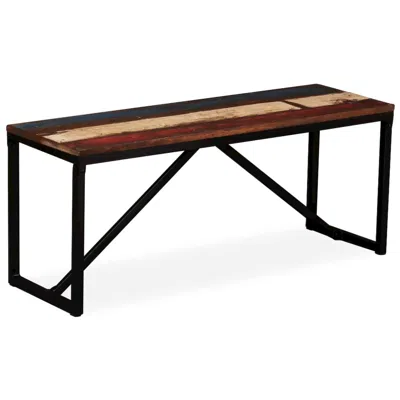 Vidaxl Bench Solid Reclaimed Wood 43.3"x13.8"x17.7", 244901 In Brown