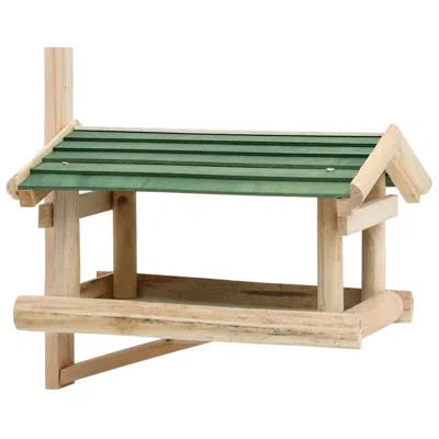 Vidaxl Bird Feeder Solid Wood 13.8"x11.6"x8.3", 314818 In Neutral