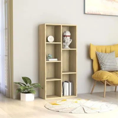 Vidaxl Book Cabinet Sonoma Oak 19.7"x9.8"x41.7" Chipboard, 801110