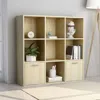 Vidaxl Book Cabinet Sonoma Oak 38.5"x11.8"x38.5" Chipboard, 801119