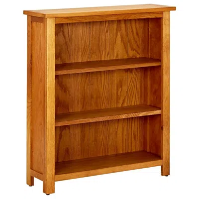Vidaxl Bookcase Brown Solid Oak Wood 27.6 X 8.9 X 32.3 In Bookcase