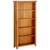 Vidaxl Bookcase Natural Oak Solid Oak Wood Bookcase Rectangular Rustic