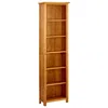 Vidaxl Bookcase Natural Oak Solid Oak Wood Six-tier Bookcase