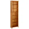 Vidaxl Bookcase Natural Oak Solid Oak Wood With Oak Veneered Mdf Tall In Brown