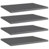 Vidaxl Bookshelf Boards 4 Pcs High Gloss Gray 15.7"x11.8"x0.6" Chipboard, 805168