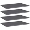 Vidaxl Bookshelf Boards 4 Pcs High Gloss Gray 23.6"x15.7"x0.6" Chipboard, 805264