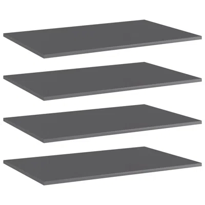 Vidaxl Bookshelf Boards 4 Pcs High Gloss Gray 31.5"x19.7"x0.6" Chipboard, 805360