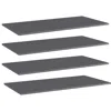 Vidaxl Bookshelf Boards 4 Pcs High Gloss Gray 39.4"x19.7"x0.6" Chipboard, 805425