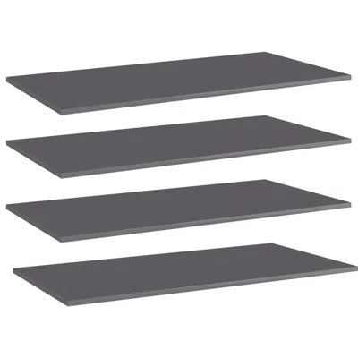 Vidaxl Bookshelf Boards 4 Pcs High Gloss Gray 39.4"x19.7"x0.6" Chipboard, 805425 In Metallic