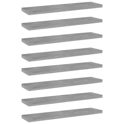 Vidaxl Bookshelf Boards 8 Pcs Concrete Gray 15.7"x3.9"x0.6" Chipboard, 805131