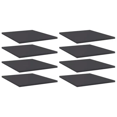 Vidaxl Bookshelf Boards 8 Pcs Gray 15.7"x19.7"x0.6" Chipboard, 805191 In Black