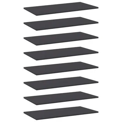 Vidaxl Bookshelf Boards 8 Pcs Gray 31.5"x15.7"x0.6" Chipboard, 805335 In Black