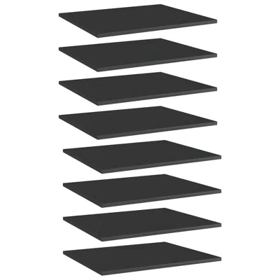 Vidaxl Bookshelf Boards 8 Pcs High Gloss Black 23.6"x19.7"x0.6" Chipboard, 805279