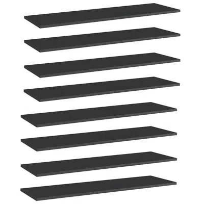 Vidaxl Bookshelf Boards 8 Pcs High Gloss Black 39.4"x11.8"x0.6" Chipboard, 805407