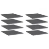 Vidaxl Bookshelf Boards 8 Pcs High Gloss Gray 15.7"x19.7"x0.6" Chipboard, 805201