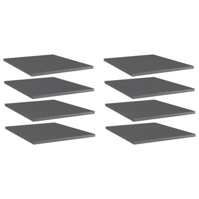 Vidaxl Bookshelf Boards 8 Pcs High Gloss Gray 15.7"x19.7"x0.6" Chipboard, 805201 In Black