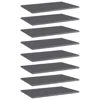 Vidaxl Bookshelf Boards 8 Pcs High Gloss Gray 23.6"x15.7"x0.6" Chipboard, 805265