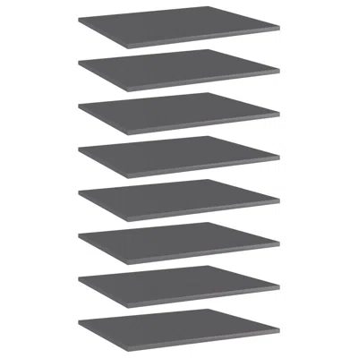 Vidaxl Bookshelf Boards 8 Pcs High Gloss Gray 23.6"x19.7"x0.6" Chipboard, 805281