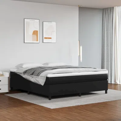 Vidaxl Box Spring Bed Frame Black 76"x79.9" King Faux Leather