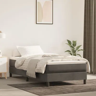 Vidaxl Box Spring Bed Frame Dark Gray 39.4"x74.8" Twin Velvet