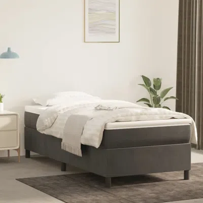 Vidaxl Box Spring Bed Frame Dark Gray 39.4"x79.9" Twin Xl Velvet In Brown