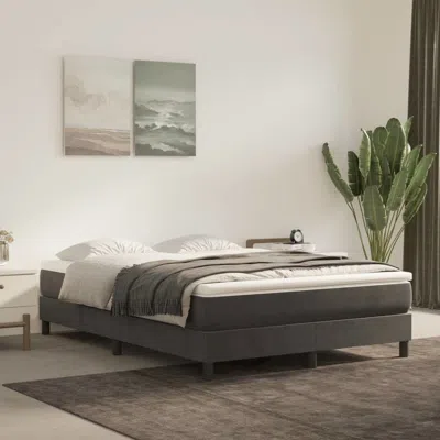 Vidaxl Box Spring Bed Frame Dark Gray 59.8"x79.9" Queen Velvet