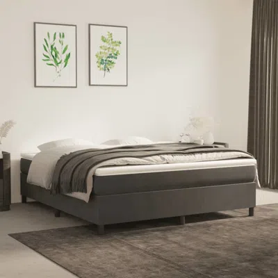 Vidaxl Box Spring Bed Frame Dark Gray 72"x83.9" California King Velvet