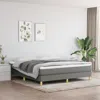 Vidaxl Box Spring Bed Frame Dark Gray 76"x79.9" King Fabric