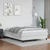 Vidaxl Box Spring Bed Frame White 53.9"x74.8" Full Faux Leather