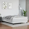 Vidaxl Box Spring Bed Frame White 59.8"x79.9" Queen Faux Leather
