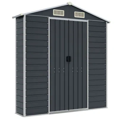 Vidaxl Brisayda Garden Shed 6.3 X 26.6 X 6.5 Feet Galvanised Steel In Anthracite