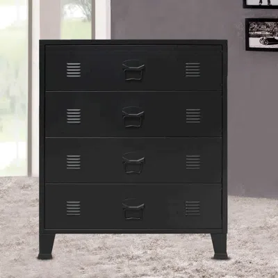 Vidaxl Chest Of Drawers Metal Industrial Style 30.7"x15.7"x36.6" Black, 245963
