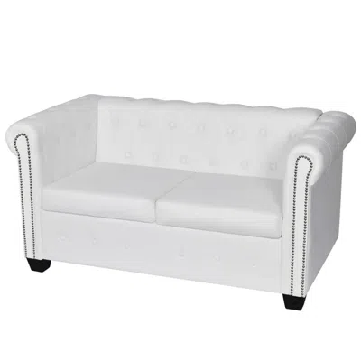 Vidaxl Chesterfield 2-seater Artificial Leather White, 242658