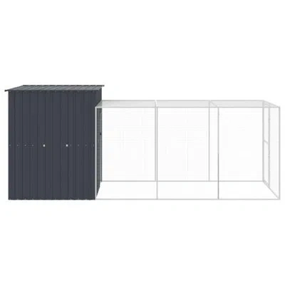 Vidaxl Chicken Coop With Chicken Run Wire Mesh And Wire Mesh In Anthracite
