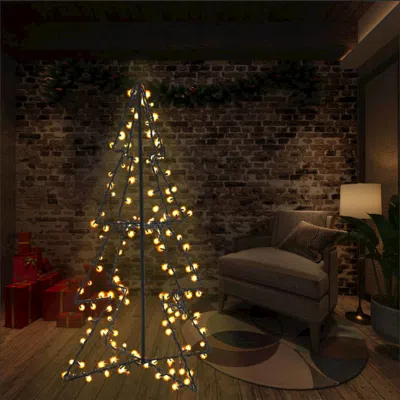 Vidaxl Christmas Cone Tree 160 Leds Indoor And Outdoor 30.7"x47.2" In Green