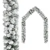 Vidaxl Christmas Garland With Flocked Snow Green 16.4' Pvc, 320967