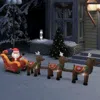 Vidaxl Christmas Inflatable Santa And Reindeer Decoration Led 192.9"