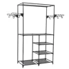 Vidaxl Clothes Rack Steel And Non-woven Fabric 34.3"x17.3"x62.2" Black
