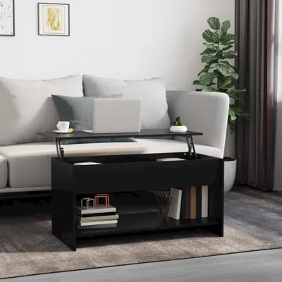 Vidaxl Coffee Table Black 40.2"x19.7"x20.7" Engineered Wood In White