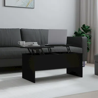 Vidaxl Coffee Table Black 40.2"x19.9"x18.3" Engineered Wood