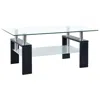 Vidaxl Coffee Table Black And Transparent Tempered Glass, Melamine In Black