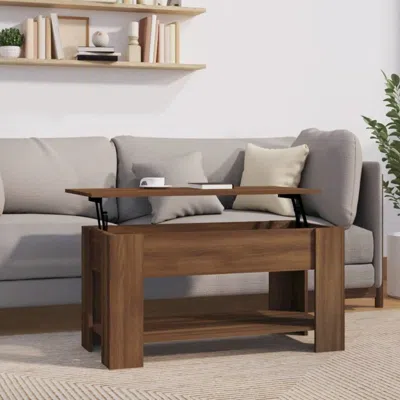 Vidaxl Coffee Table Brown Oak 39.8"x19.3"x20.5" Engineered Wood