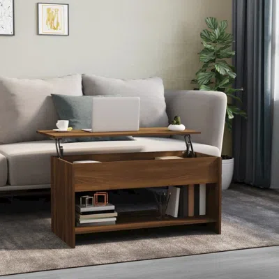 Vidaxl Coffee Table Brown Oak 40.2"x19.7"x20.7" Engineered Wood