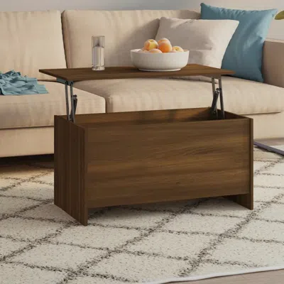 Vidaxl Coffee Table Brown Oak 40.2"x21.9"x20.7" Engineered Wood