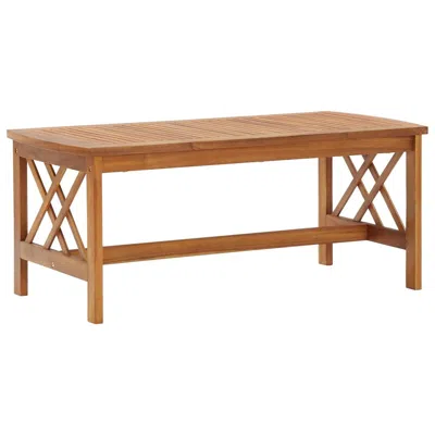 Vidaxl Coffee Table Brown Solid Acacia Wood Medium Decorative Inlays
